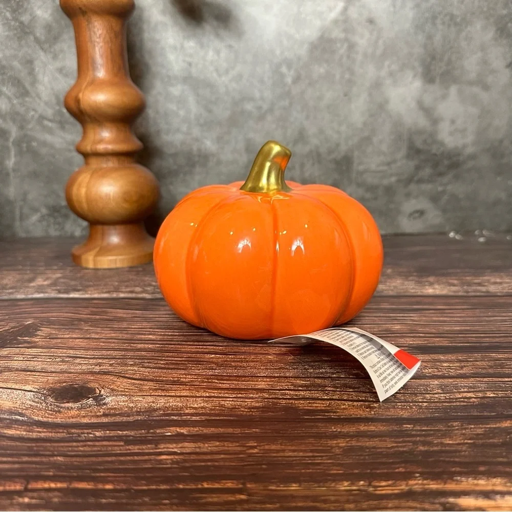 Set of 3 Target Bullseye Halloween 2022 Ceramic LED Light Up Pumpkins